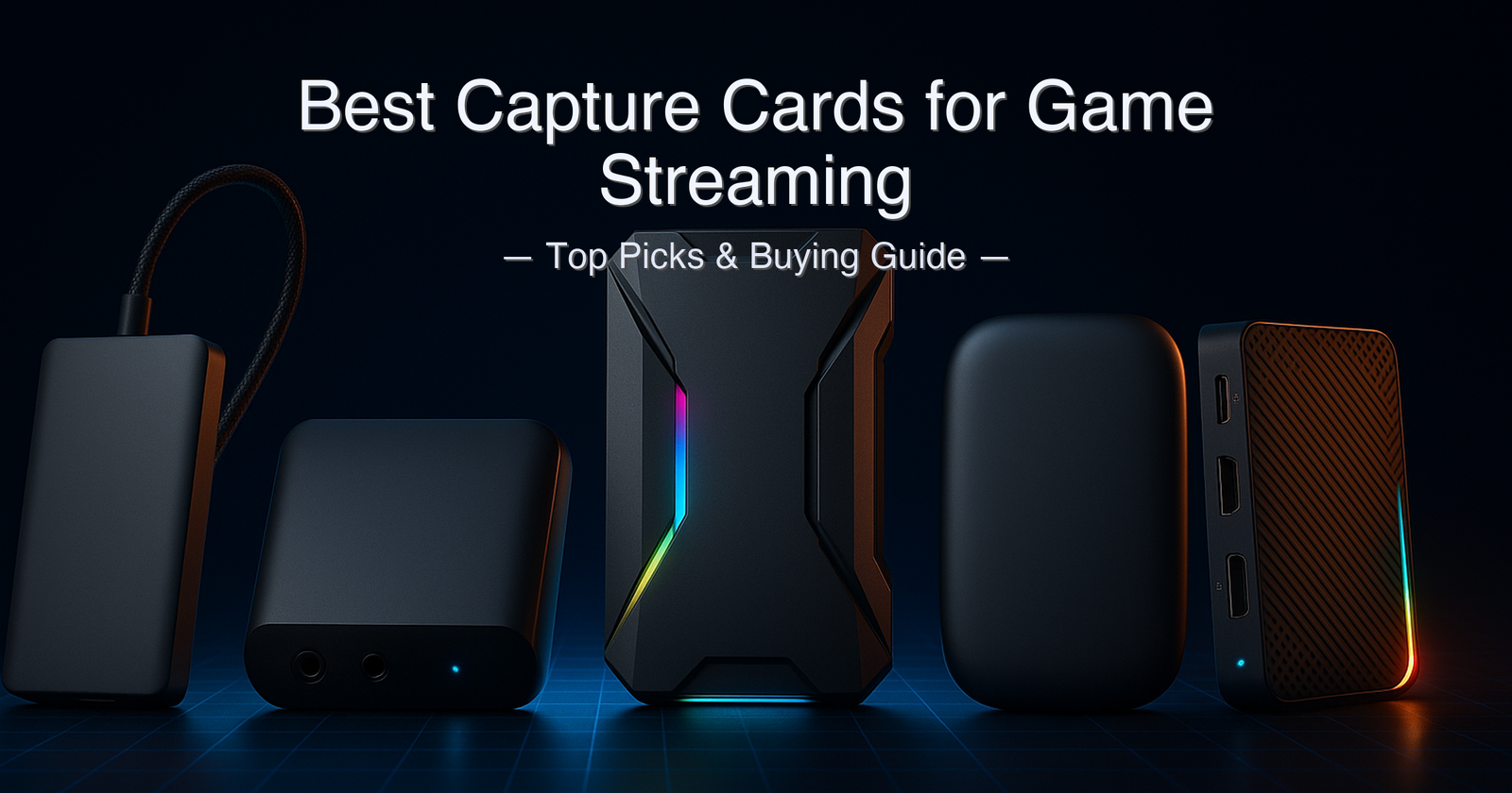Best capture cards for game streaming 2026 — five top USB game capture cards including AVerMedia GC553G2, Elgato HD60 S, ASUS TUF CU4K30, Razer Ripsaw HD, and Acer USB capture card